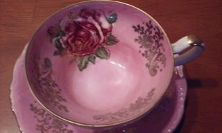 Royal Halsey Cup & Saucer (Pink with Red Rose) 2