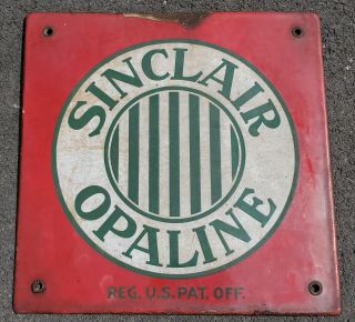 Vintage Sinclair Opaline Porcelain Lubester Oil Pump Plate Sign Gas Station 12 "