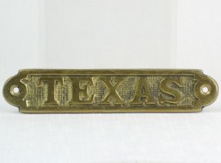 Vtg Hand Made Solid Brass K.  P.  Enterprise Texas Name Plate Nameplate
