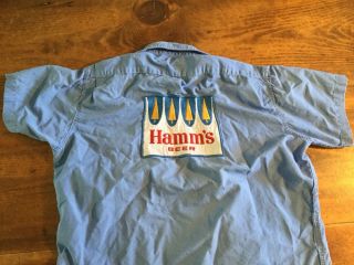 Vintage MARV Hamm ' s BEER 100 Cotton Delivery Uniform Work Shirt Men M Authentic 5