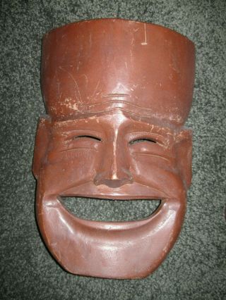 Vintage Hand Carved Wooden Masks 10 1/4 