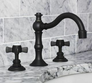 Pottery Barn Langford Cross - Handle Widespread Bathroom Faucet Antique Bronze 4