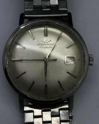 Vintage 1960 ' s Movado KingMatic Sub - Sea Automatic 538 28J Date Men ' s Wrist Watch 6