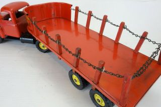Vintage Tru Scale Ryerson Steel Flatbed Stake Truck Diecast Pressed Steel Toy 12