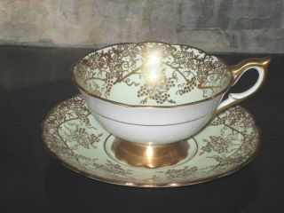 Vintage Royal Stafford Cup & Saucer Bone China Elegant Gold England
