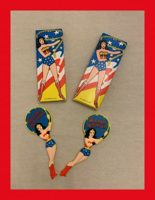 Vintage 1978 Avon Wonder Woman Hand Mirror With Box - Set Of 2