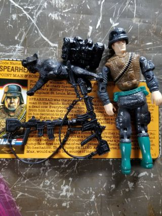 Vintage 1989 Gi Joe Spearhead & Max V2 W/file Card 100 Complete