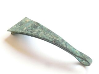 Extremely Rare Ancient CELTIC Decorated Bronze Tweezers COSMETIC - La Tene 300 BC 4