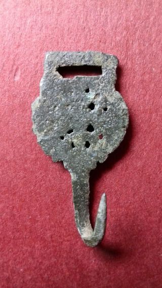 Tudor 16th 17th Century Bronze Clothes Fastener Openwork Cross Design 2