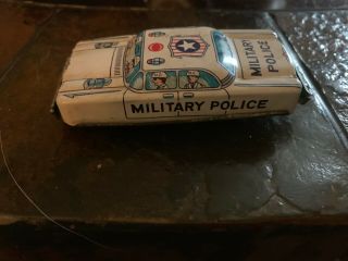 Tin Litho Friction Military Police Car Tn Japan Dimestore Toy