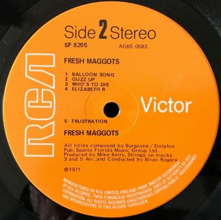 FRESH MAGGOTS extremely rare 1971 RCA 1st pressing prog folk LP SF 8205 4