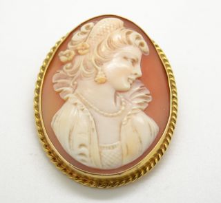 Fabulous Vintage 9ct Gold Cameo Brooch - Chester 1956