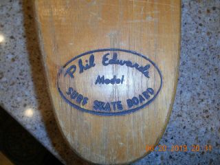 Vintage Phil Edwards Skate Board Sidewalk Surfboard 1960 