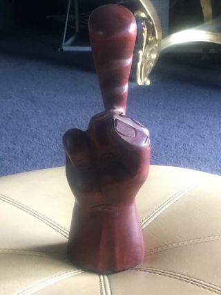 Wooden Middle Finger Figurine