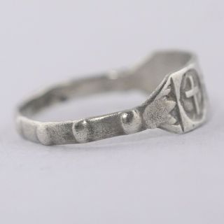 Antique Georgian Sterling Silver Faith Hope and Charity Heart Anchor Sz 5.  5 Ring 8