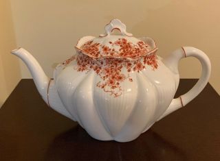 Rare Dainty Orange Shelley Teapot 3