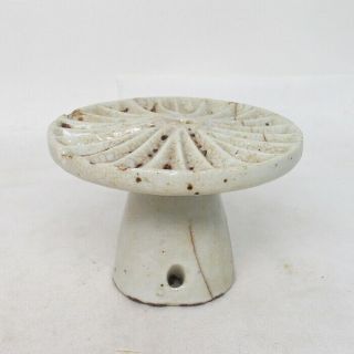 G923: Real Old Korean Rice Cake Mold Of White Porcelain Of Joseon Dynasty Age