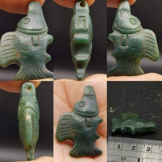 Very Old Rare Unique Roman Fish Stone Engraved Amulet 25