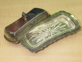 Fisher 1965 Sterling Silver Butter Dish w.  Glass Bottom 4