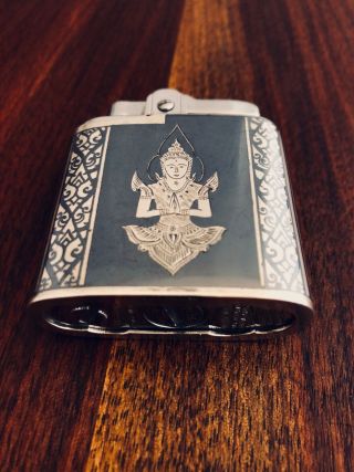 - THAI NAKON STERLING SILVER NIELLO CASED RONSON WHIRLWIND CIGARETTE LIGHTER 2