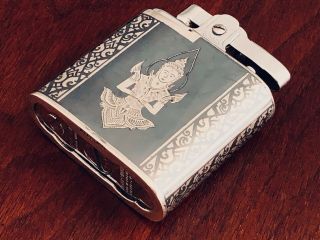 - THAI NAKON STERLING SILVER NIELLO CASED RONSON WHIRLWIND CIGARETTE LIGHTER 4