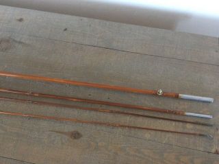 Vintage South Bend Bamboo Fly Rod 47 8 1/2 ' 2 Tips,  HCH or D Line and Canvas bag 3