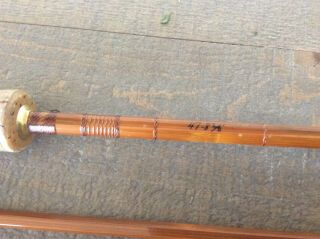 Vintage South Bend Bamboo Fly Rod 47 8 1/2 ' 2 Tips,  HCH or D Line and Canvas bag 5