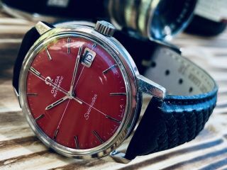 Omega Seamaster 1969 Mens Automatic Vintage Watch Crosshair Red Dial,  Box