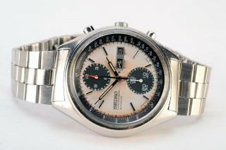 Rare Vintage Seiko 6138 - 8020 Panda Day Date Chronograph Automatic S.  Steel Watch