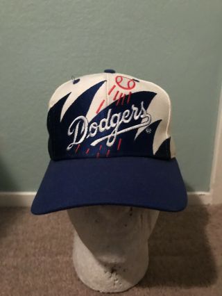 Vintage LA Dodgers Logo Athletic Sharktooth Snapback Hat Rare Los Angeles 2