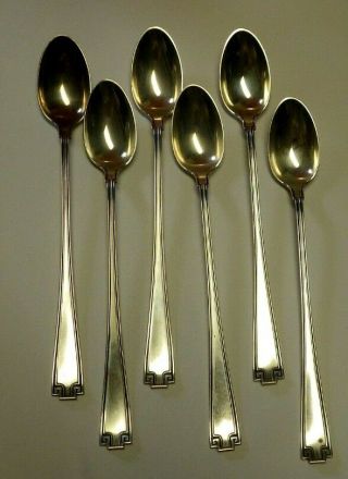 6 Gorham Etruscan Sterling Silver Iced Tea Spoons 7 1/2 " No Monograms 5.  3 Toz