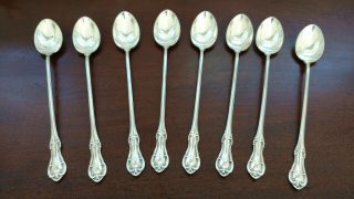 8 Sterling Silver Joan Of Arc Iced Tea Spoons