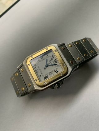 Vintage Cartier Santos Galbee 18k Gold S.  Steel Automatic Watch