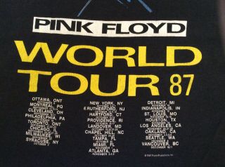 Vintage 1987 Pink Floyd World Tour T - Shirt Size XL 46 - 48 With Tag 5