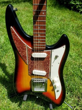 Tiesco Silvertone Electric Guitar Rare Vintage Model Made In Japan