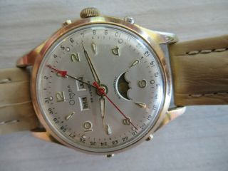 Vintage 25j OPERA jumbo size triple date moonphase watch Felsa 693 serviced 3