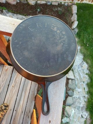 ANTIQUE VINTAGE NUMBER 11 ERIE CAST IRON SKILLET EARLY 1800s BEFORE PRE GRISWOLD 3