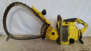 Vintage Mcculloch Bow Chainsaw 90 Degree Gear Drive Saw 20 " Bar For Restoration