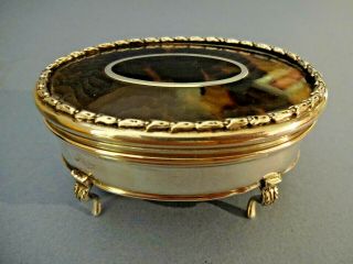 Antique Silver Ring Jewellery Box With Faux Tortoiseshell Lid,  H/m London 1919.