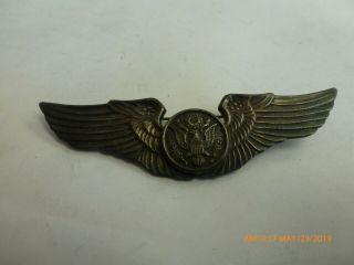 Authentic Ww2 U.  S.  Military Coin Silver Pilot Crew Wings Pin Vintage 3 1/4