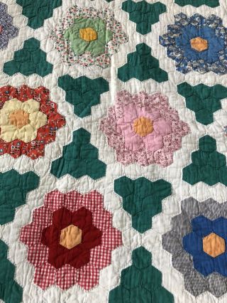 Antique Grandmothers Flower Garden Quilt 4