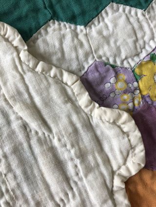 Antique Grandmothers Flower Garden Quilt 7