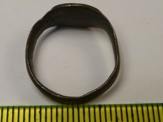 3247 Ancient Roman bronze ring with a decoration 16 mm 2
