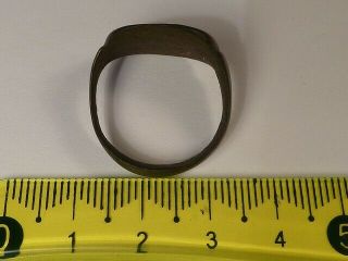 3245 Ancient Roman bronze ring with a decoration 19 mm 2