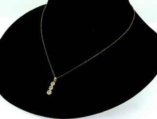 Aj Designer Signed 18k Yellow Gold 0.  65ct Diamond Pendant Necklace