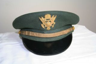 \vintage Wwii Us Army Officer Dress Hat Cap Men’s 7 3/8 Flight Ace - Wool