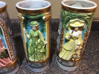 Rare 1973 Budweiser Girl Beer Steins - Set of 4 – Made in Italy ALL 2