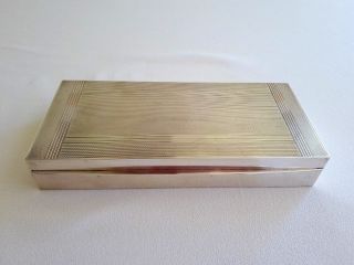 Vintage Sterling Silver 925 Cigarette Box Desk.  Art Deco 615 Grams Hallmarked