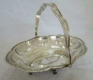 Antique George V Sterling Silver Pierced Cake Basket,  1931,  494 Grams