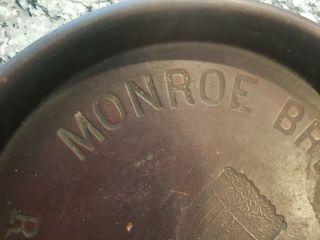 Rare Vintage Monroe Brewing Co Beer Tray Rochester,  NY Pre Prohibition 1890 ' s 2